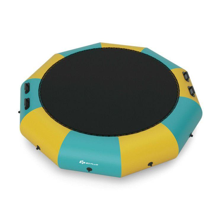 10 Feet Inflatable Splash Padded Water Bouncer Trampoline Yellow |   Trampolines