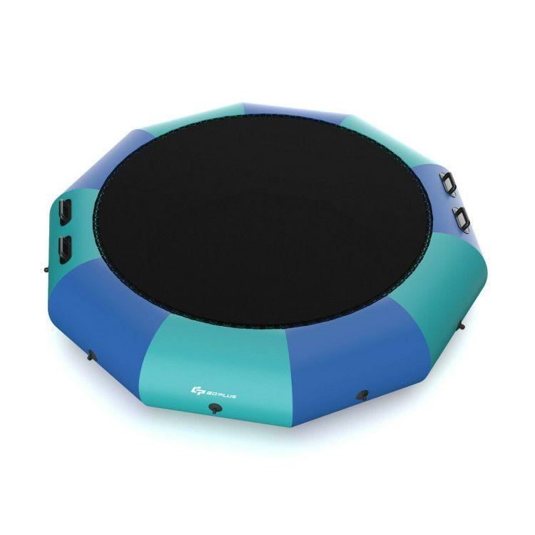 12 Feet Inflatable Splash Padded Water Bouncer Trampoline Blue |   Trampolines