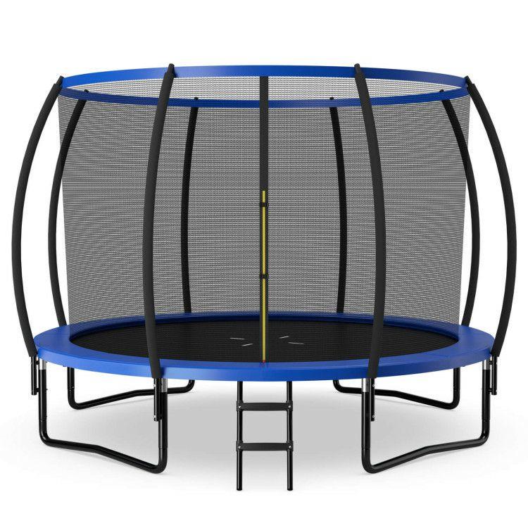 12FT ASTM Approved Recreational Trampoline with Ladder Blue |   Trampolines