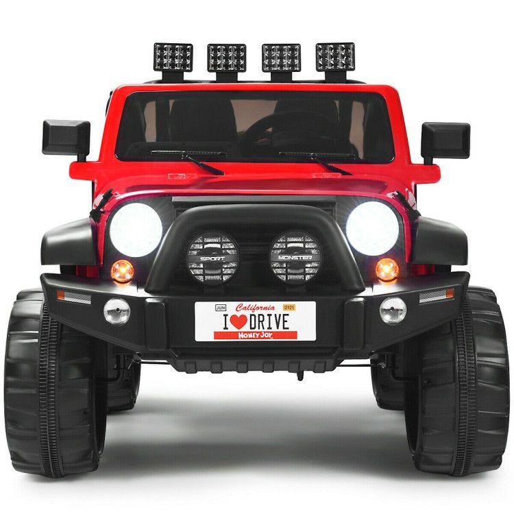 12V 2-Seater Ride on Car Truck with Remote Control and Storage Room Red |   Powered Ride On Toys