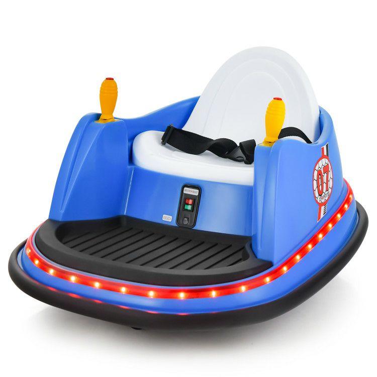 12V Electric Kids Ride On Bumper Car with Flashing Lights for Toddlers Blue |   Powered Ride On Toys