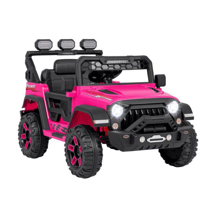 12V Electric Kids Ride on Truck with Remote Control and Music Pink |   Powered Ride On Toys