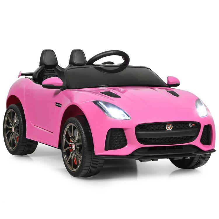 12V Jaguar F-Type SVR Licensed Kids Ride On Car Pink |   Powered Ride On Toys