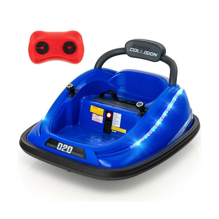 12V Kids Bumper Car Ride on Toy with Remote Control and 360 Degree Spin Rotation Blue |   Powered Ride On Toys