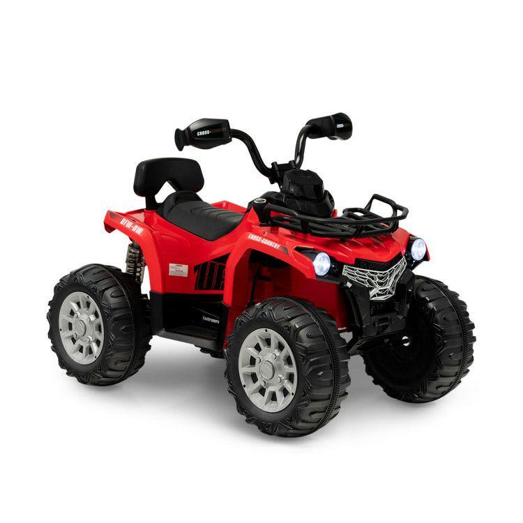 12V Kids Ride On ATV 4 Wheeler with MP3 and Headlights Red |   Powered Ride On Toys