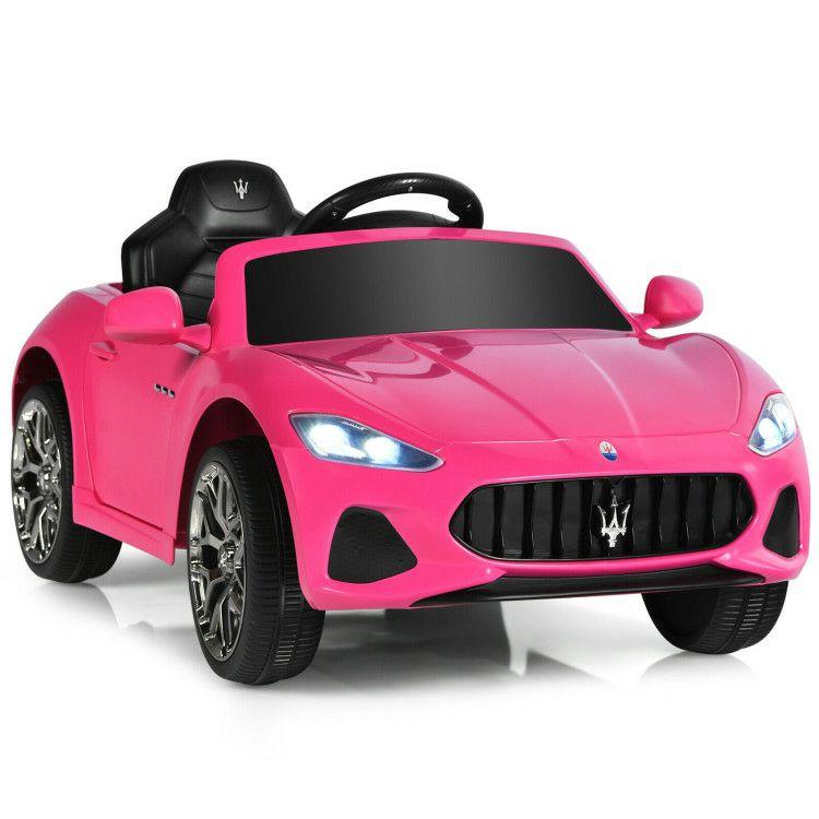 12V Kids Ride-On Car with Remote Control and Lights Pink |   Powered Ride On Toys