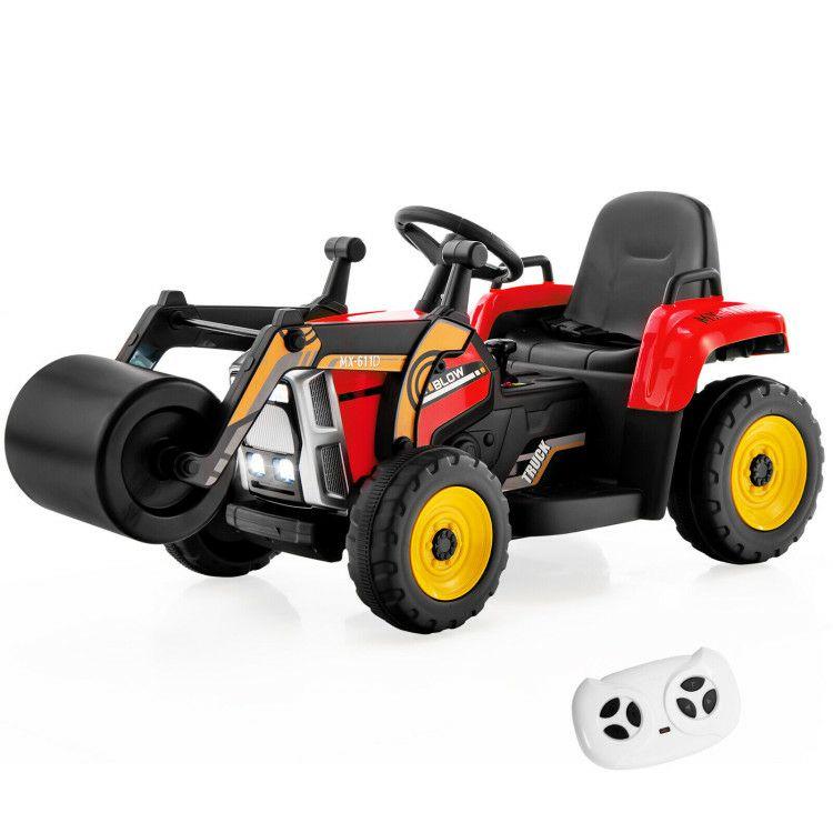 12V Kids Ride on Road Roller with 2.4G Remote Control Red |   Powered Ride On Toys