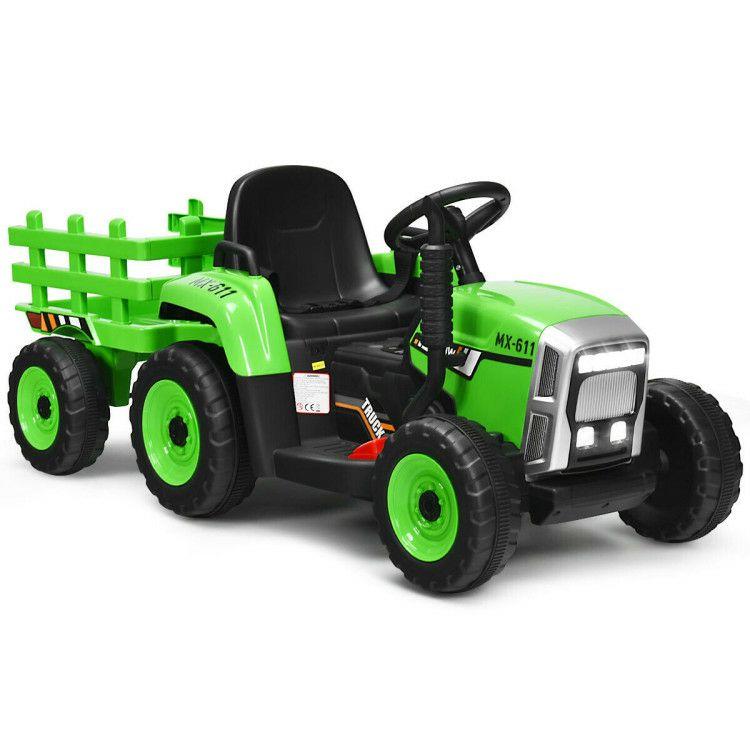 12V Ride on Tractor with 3-Gear-Shift Ground Loader for Kids 3+ Years Old Green |   Powered Ride On Toys