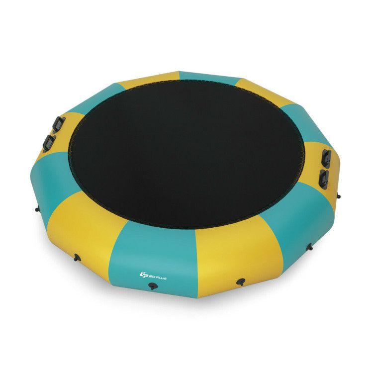 15 Feet Inflatable Splash Padded Water Bouncer Trampoline Yellow |   Outdoor Play