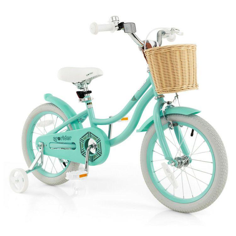 16-Inch Kids Bike with Adjustable Handlebar for Girls Boys Ages 4-7 Green |   Kids Bike