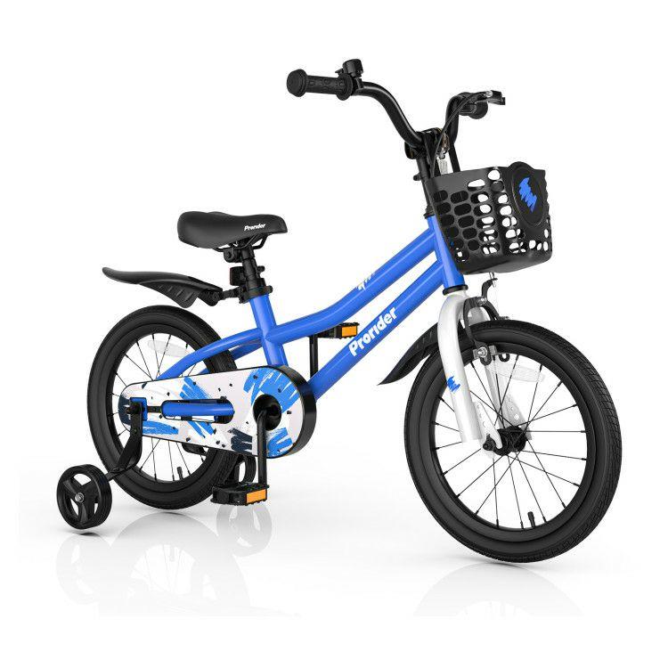 16 Inch Kids Bike with Removable Training Wheels for 4-7 Years Old Blue |   Kids Bike