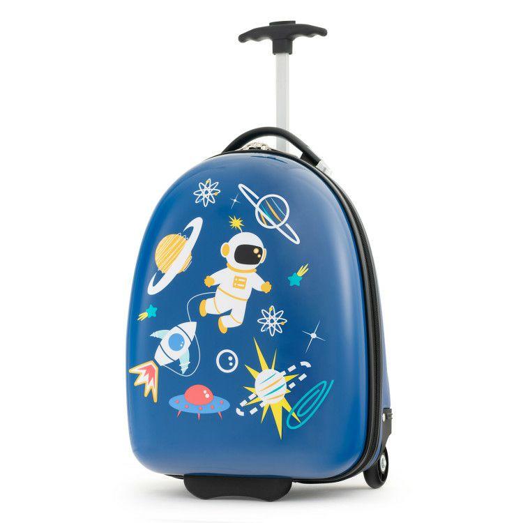 16 Inch Kids Carry-On Luggage Hard Shell Suitcase with Wheels Blue |   Kids Luggage