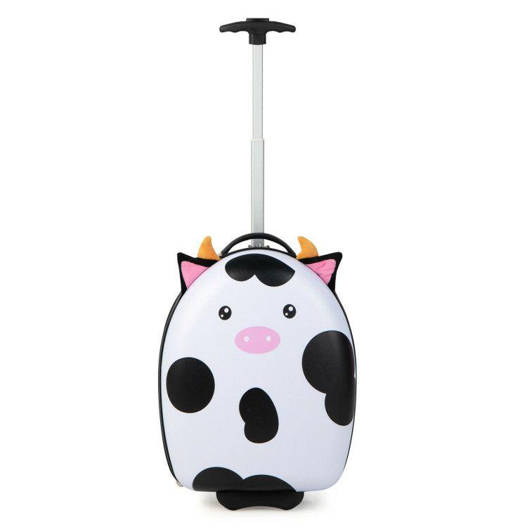 16 Inch Kids Rolling Luggage with 2 Flashing Wheels and Telescoping Handle Black & White |   Kids Luggage