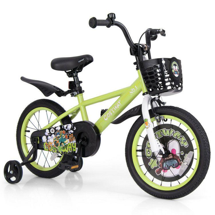 16/18 Inch Kids Bike Adjustable with Detachable Training Wheels for 4-8 Years Old  |   Kids Bike