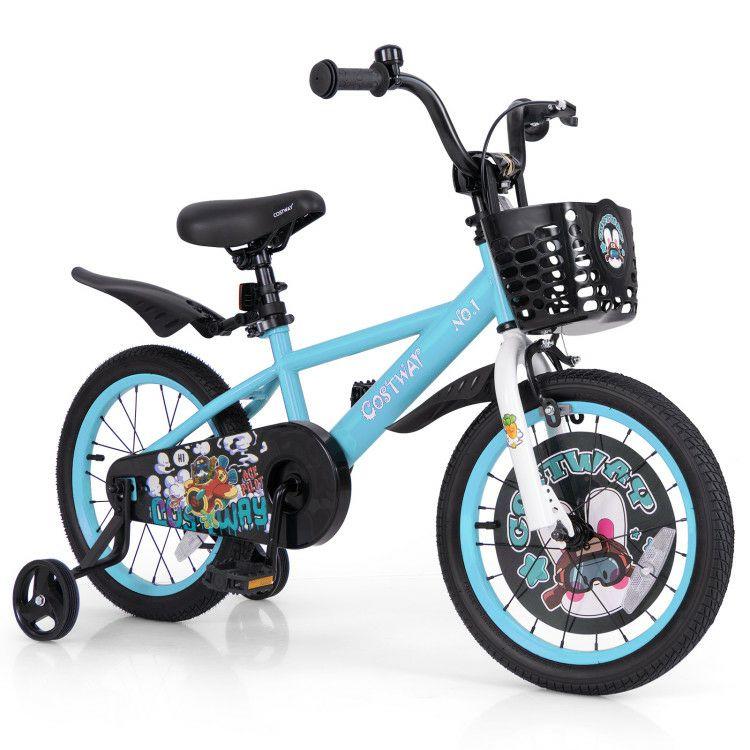 16/18 Inch Kids Bike with Adjustable Handlebar and Saddle for 4-8 Years Old  |   Kids Bike