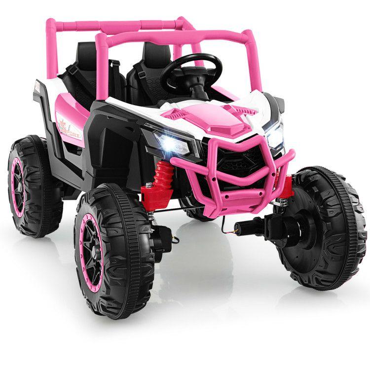 2-Seater Kids Ride on UTV with 2.4G Remote Control for over 3 Years Old Children Pink |   Powered Ride On Toys