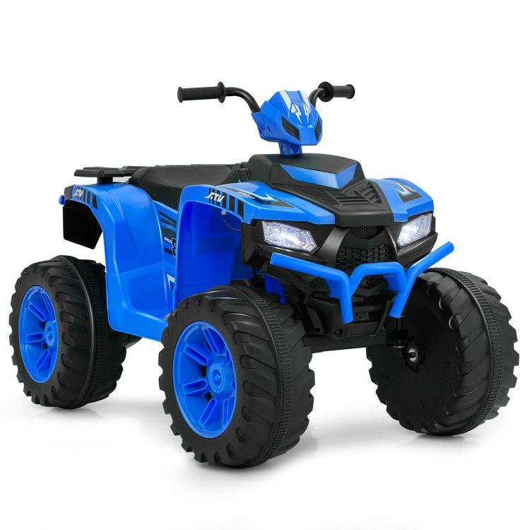 24V Kids Ride-On Electric ATV with Wireless Connection for Toddlers 3-8 Years Old Blue |   Powered Ride On Toys