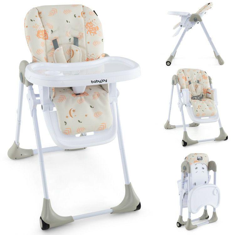 3-In-1 Convertible Baby High Chair with 7 Heights and Double Food Tray White |   High Chairs