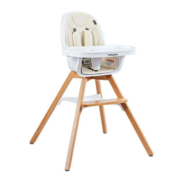 3-in-1 Convertible Baby High Chair with Replaceable Legs and Rocking Bar Beige |   High Chairs