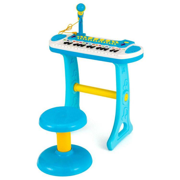 31-Key Kids Piano Keyboard Toy with Microphone and Multiple Sounds for Age 3+ Blue |   Musical Toys