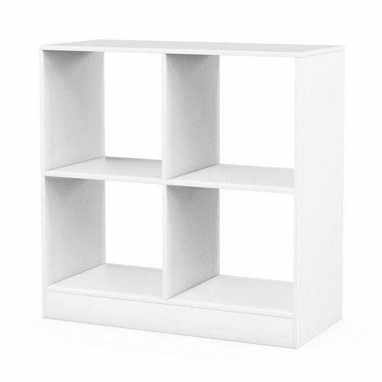 4-Cube Kids Bookcase Freestanding with Open Shelves White |   Kids Storage