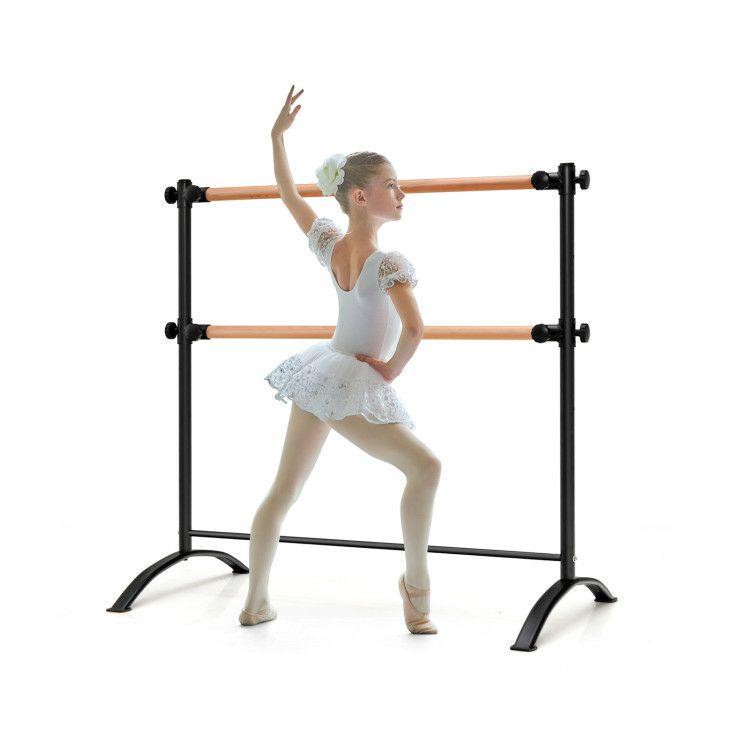 4 Foot Portable  Freestanding Double Ballet Barre Black |   Outdoor Play