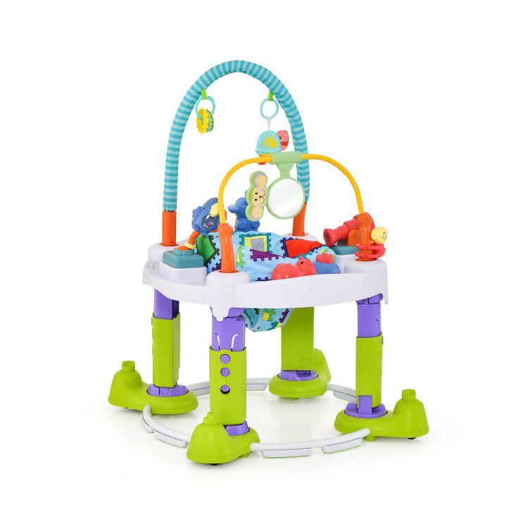 4-in-1 Baby Bouncer Activity Center with 3 Adjustable Heights Green |   Baby Bouncer & Rocker