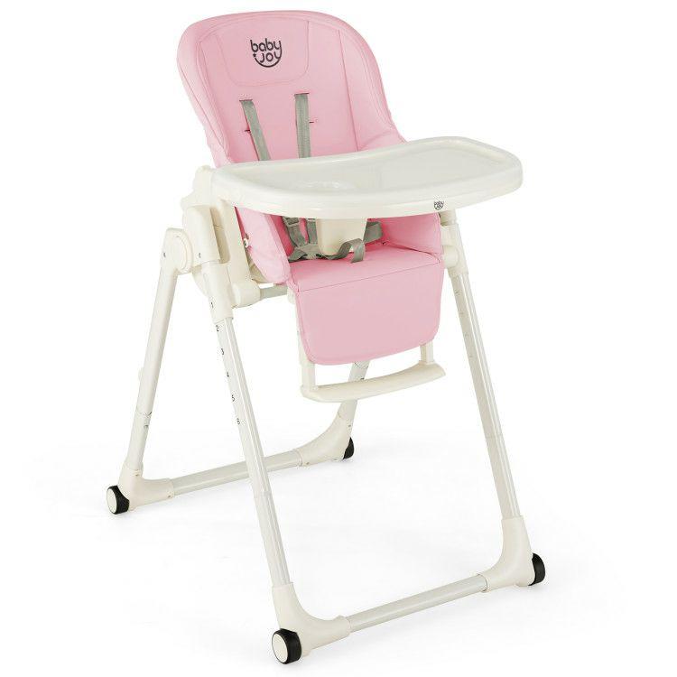 4-in-1 Baby High Chair with 6 Adjustable Heights Pink |   High Chairs