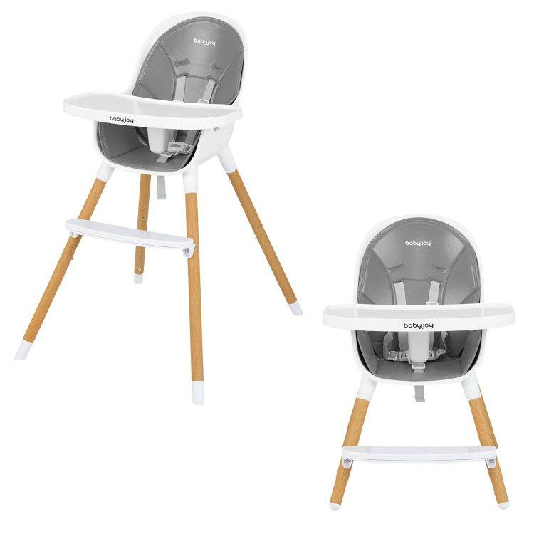 4-in-1 Convertible Baby High Chair Infant Feeding Chair Gray |   High Chairs