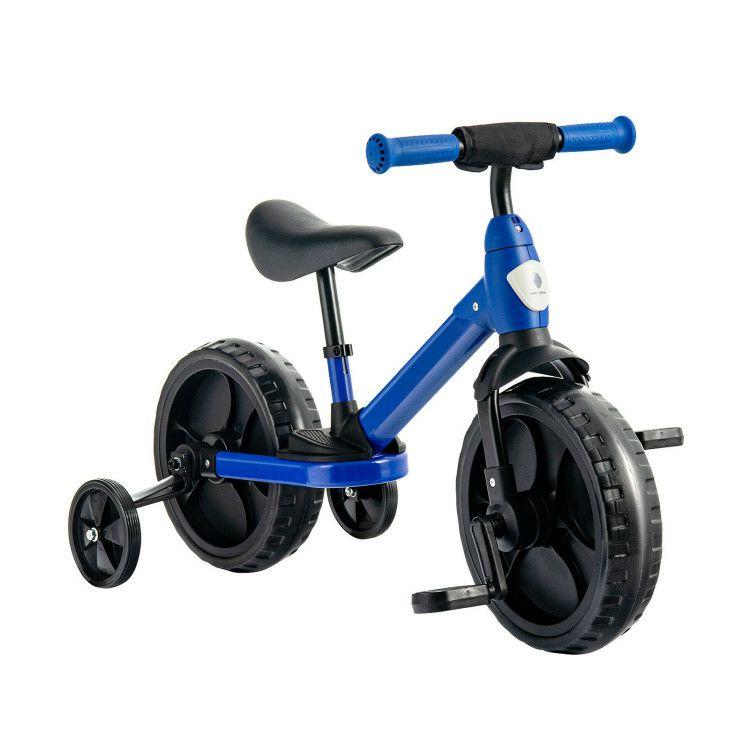 4-in-1 Toddler Tricycle with Training Wheels for 18 Months to 6 Years Old Blue |   Balance Bikes