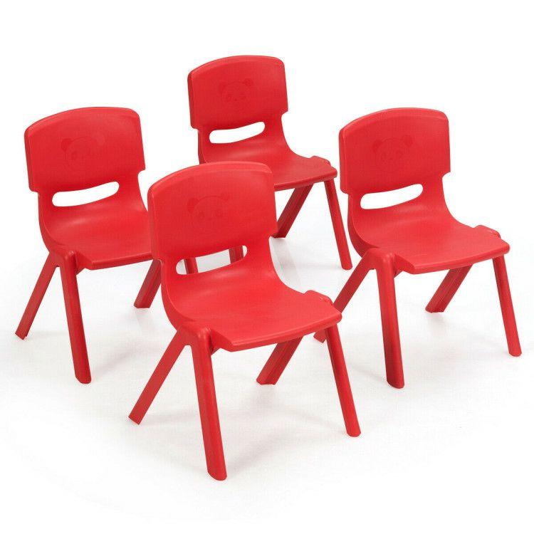 4-pack Kids Plastic Stackable Classroom Chairs Red |   Kids Chairs & Seating