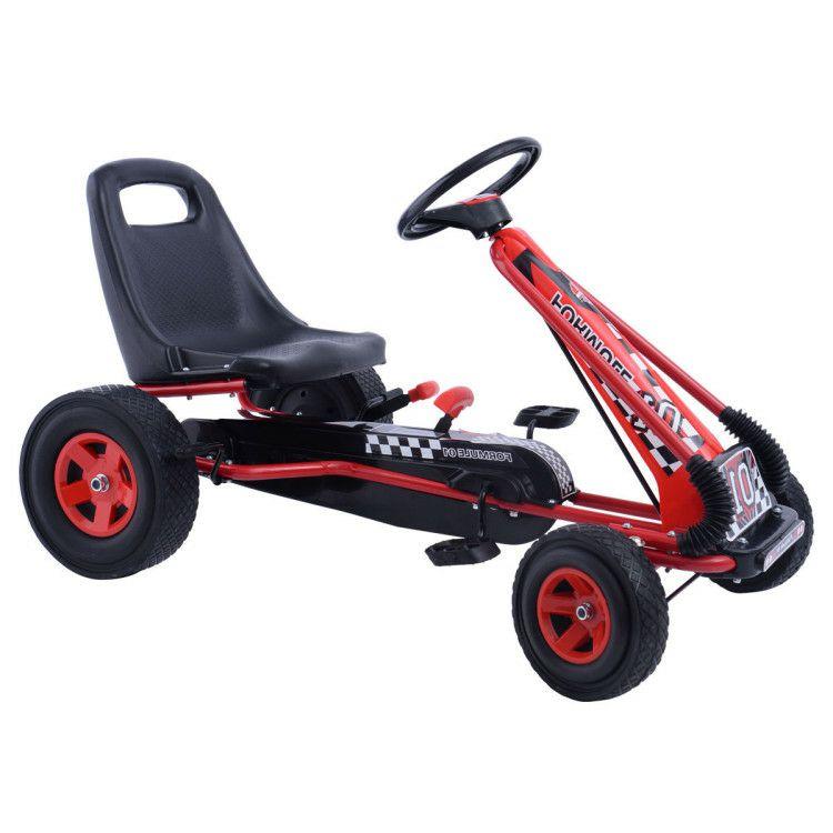 4 Wheels Kids Ride On Pedal Powered Bike Go Kart Racer Car Outdoor Play Toy Red |   Push & Pedal Ride On Toys