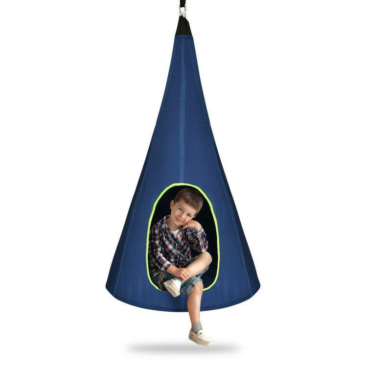 40 Inch Kids Nest Swing Chair Hanging Hammock Seat for Indoor and Outdoor Blue |   Outdoor Play