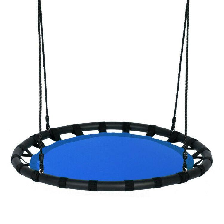 40 Inch Kids Play Multi-Color Flying Saucer Tree Swing Set with Adjustable Heights Blue |   Swing & Playsets