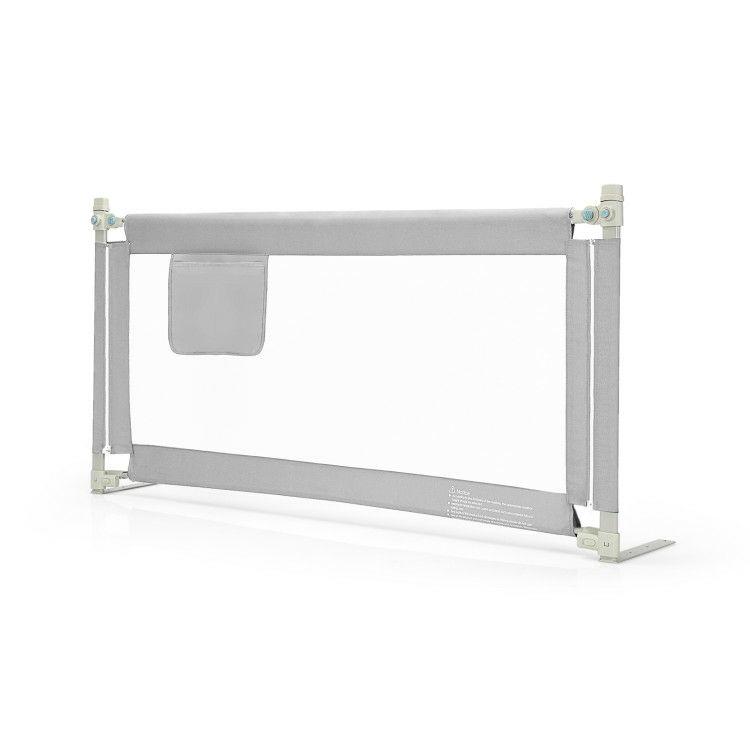 57 Inch Toddlers Vertical Lifting Baby Bed Rail Guard with Lock Gray |   Bed Rails