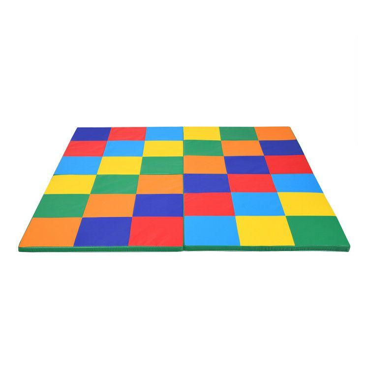 58 Inch Toddler Foam Play Mat Baby Folding Activity Floor Mat Multicolor |   Baby Gyms & Playmats