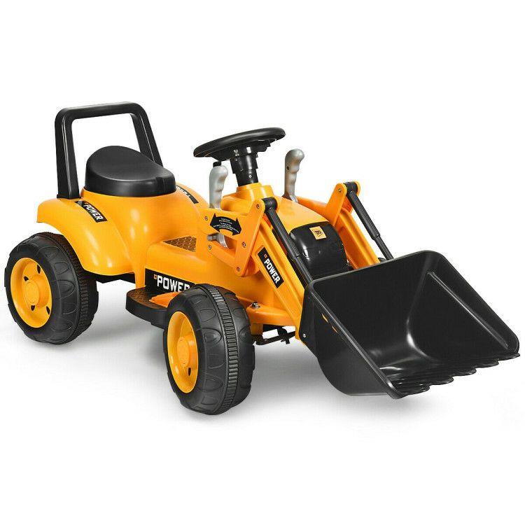 6V Battery Powered Kids Ride On Excavator Yellow |   Powered Ride On Toys