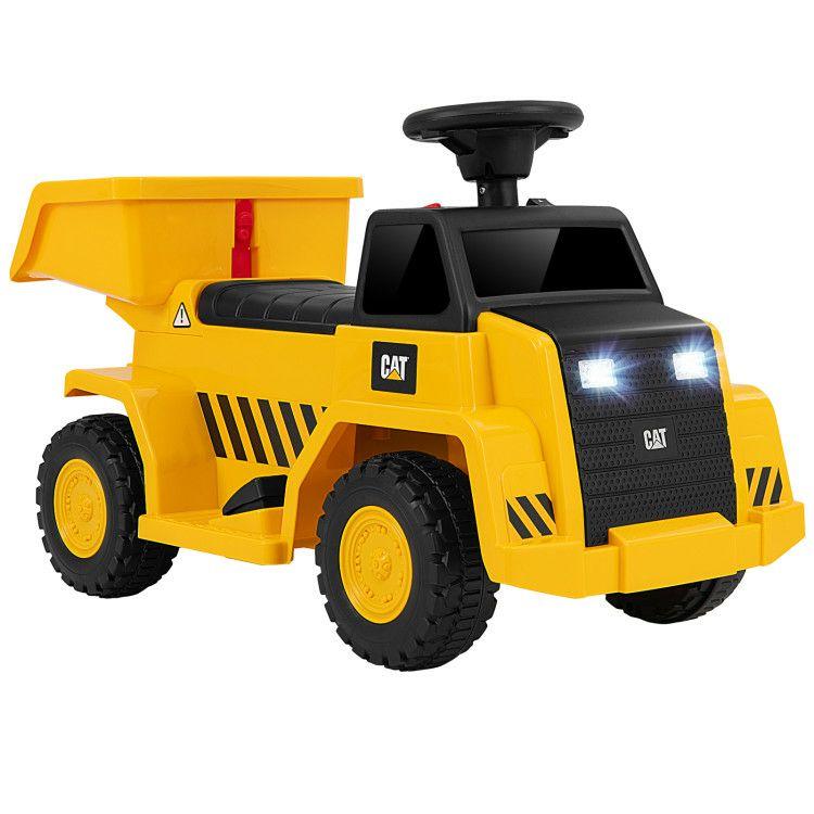 6V Electric Licensed Caterpillar Construction Vehicle with One-Button Start Yellow |   Powered Ride On Toys