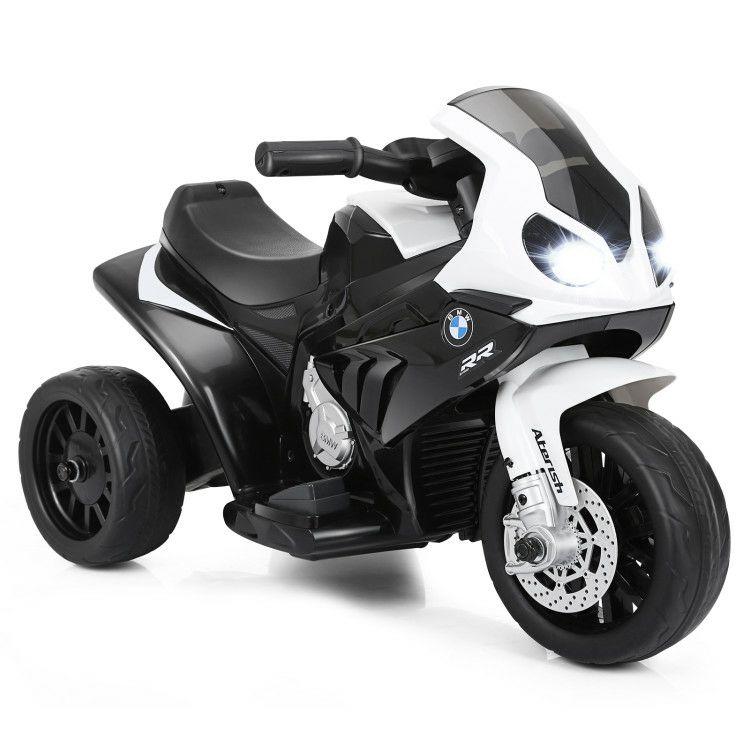 6V Kids 3 Wheels Riding BMW Licensed Electric Motorcycle Black |   Powered Ride On Toys