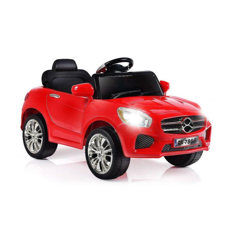 6V Kids Remote Control Battery Powered Riding Car with LED Lights Red |   Powered Ride On Toys