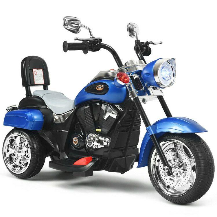 6V Powered Toddler 3-Wheel Motorbike Ride On Toy with Horn and Headlight Blue |   Powered Ride On Toys