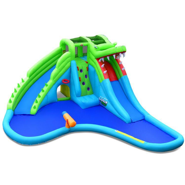 7-in-1 Inflatable Bounce House with Splashing Pool without Blower  |   Outdoor Play