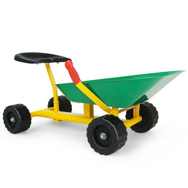 8 Inch Heavy Duty Kids Ride-on Sand Dumper with 4 Wheels Green |   Sandboxes