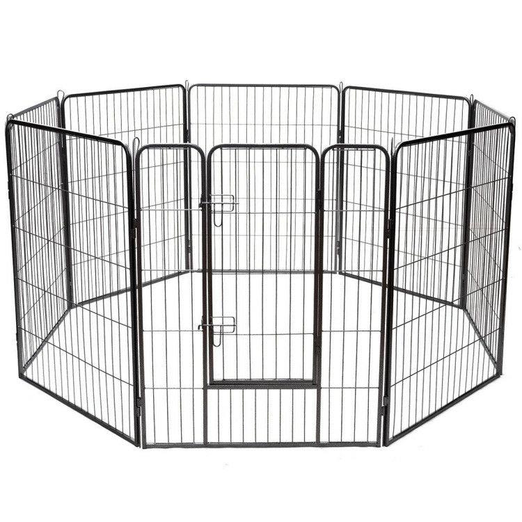 8 Metal Panel Heavy Duty Pet Playpen Dog Fence with Door  |   Pet Gate