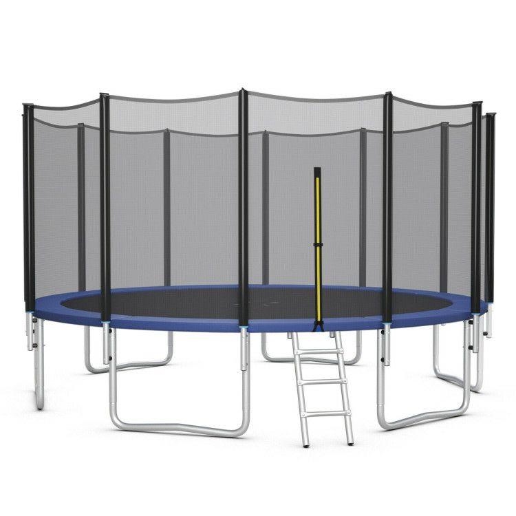 8/10/12/14/15/16 Feet Outdoor Trampoline Bounce Combo with Safety Closure Net Ladder Black,Blue |   Trampolines