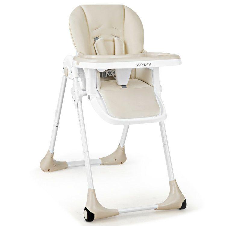 Baby Convertible High Chair with Wheels Beige |   High Chairs