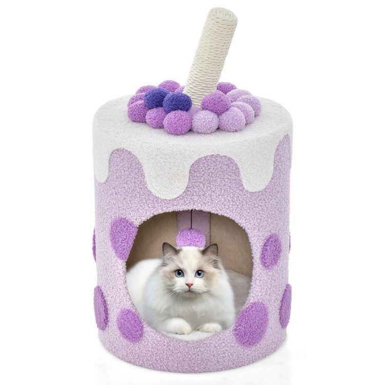 Bubble Tea Cat Tree Tower with Scratching Post Purple |   Cat Trees, Condos & Scratchers