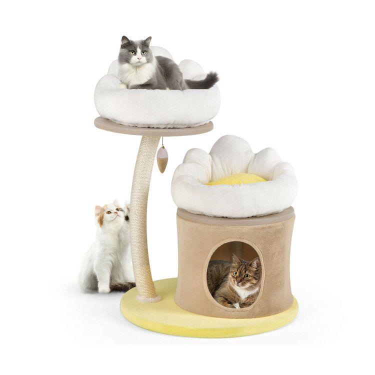 Cat Tree Small Cat Tower with 2 Removable and Washable Perches White |   Cat Trees, Condos & Scratchers