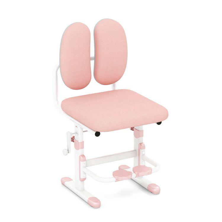 Ergonomic Height-adjustable Kids Study Chair with Double Back Support Pink |   Kids Chairs & Seating