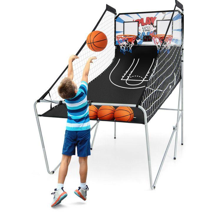 Foldable Dual Shot Basketball Arcade Game with Electronic Scoring System  |   Game Room